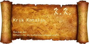 Krik Katalin névjegykártya